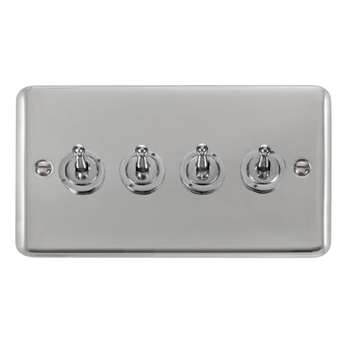 Scolmore DPCH424 - 10AX 4 Gang 2 Way Toggle Switch Deco Plus Scolmore - Sparks Warehouse