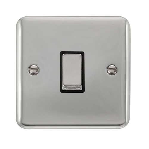 Scolmore DPCH425BK - 10AX Ingot 1 Gang Intermediate Plate Switch - Black Deco Plus Scolmore - Sparks Warehouse