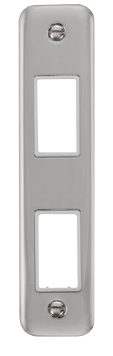 Scolmore DPCH472WH - 1 Gang Architrave Plate - 2 Apertures - White Deco Plus Scolmore - Sparks Warehouse