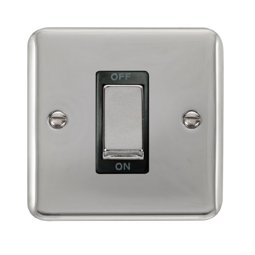 Scolmore DPCH500BK - 45A Ingot 1 Gang DP Switch - Black Deco Plus Scolmore - Sparks Warehouse