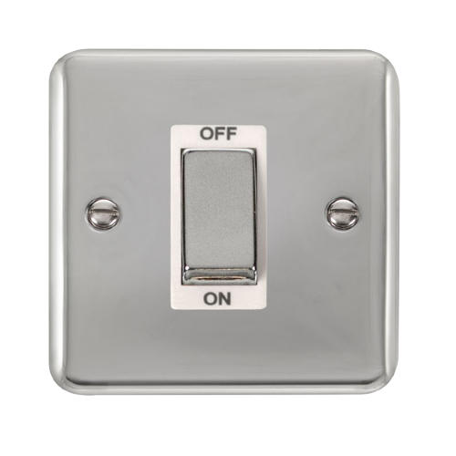 Scolmore DPCH500WH - 45A Ingot 1 Gang DP Switch - White Deco Plus Scolmore - Sparks Warehouse