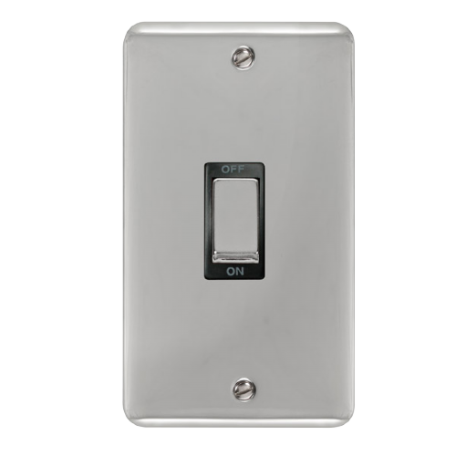Scolmore DPCH502BK - 45A Ingot 2 Gang DP Switch - Black Deco Plus Scolmore - Sparks Warehouse