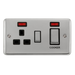 Scolmore DPCH505BK - 45A Ingot 2 Gang DP Switch With 13A DP Switched Socket + Neons - Black Deco Plus Scolmore - Sparks Warehouse