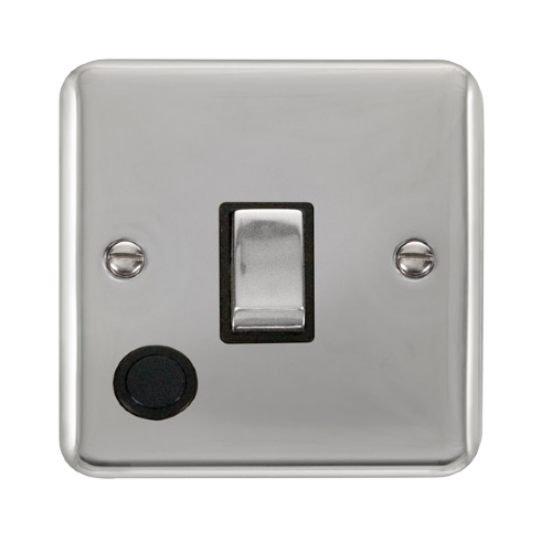 Scolmore DPCH522BK - 20A Ingot 1 Gang DP Switch With Flex Outlet - Black Deco Plus Scolmore - Sparks Warehouse