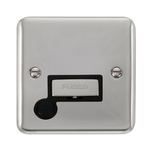 Scolmore DPCH550BK - 13A Ingot Fused Connection Unit With Flex Outlet - Black Deco Plus Scolmore - Sparks Warehouse