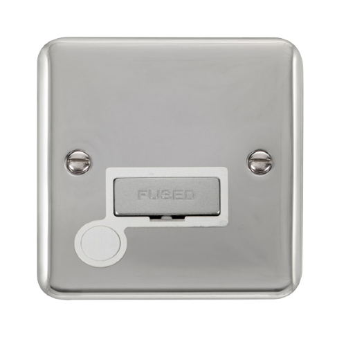 Scolmore DPCH550WH - 13A Ingot Fused Connection Unit With Flex Outlet - White Deco Plus Scolmore - Sparks Warehouse
