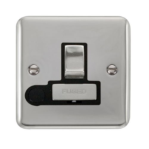 Scolmore DPCH551BK - 13A Ingot DP Switched Fused Connection Unit With Flex Outlet - Black Deco Plus Scolmore - Sparks Warehouse