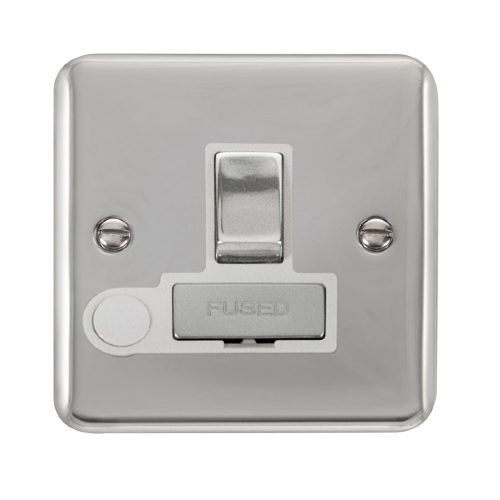 Scolmore DPCH551WH - 13A Ingot DP Switched Fused Connection Unit With Flex Outlet - White Deco Plus Scolmore - Sparks Warehouse