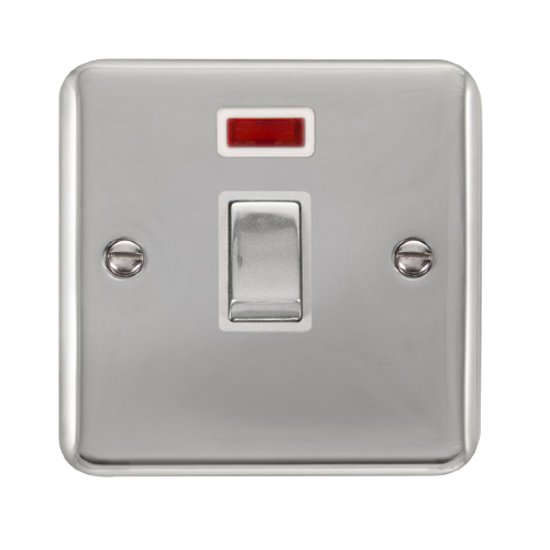 Scolmore DPCH723WH - 20A Ingot DP Switch With Neon - White Deco Plus Scolmore - Sparks Warehouse
