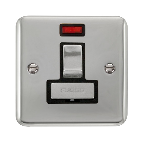 Scolmore DPCH752BK - 13A Ingot DP Switched Fused Connection Unit With Neon - Black Deco Plus Scolmore - Sparks Warehouse