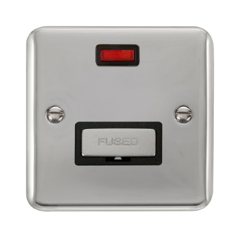 Scolmore DPCH753BK - 13A Ingot Fused Connection Unit With Neon - Black Deco Plus Scolmore - Sparks Warehouse
