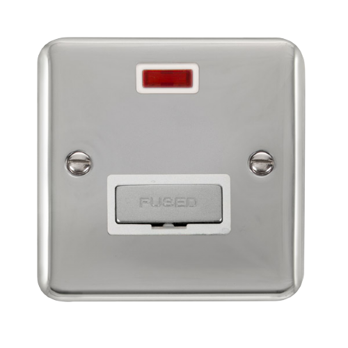 Scolmore DPCH753WH - 13A Ingot Fused Connection Unit With Neon - White Deco Plus Scolmore - Sparks Warehouse