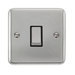 Scolmore DPCHBK-SMART1 - 1G Plate 1 Aperture Supplied With 1 x 10AX 2 Way Ingot Retractive Switch Module - Chrome - Black Deco Plus Scolmore - Sparks Warehouse