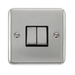 Scolmore DPCHBK-SMART2 - 1G Plate 2 Apertures Supplied With 2 x 10AX 2 Way Ingot Retractive Switch Modules - Chrome - Black Deco Plus Scolmore - Sparks Warehouse