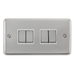 Scolmore DPCHWH-SMART4 - 2G Plate 2 x 2 Apertures Supplied With 4 x 10AX 2 Way Ingot Retractive Switch Modules - Chrome - White Deco Plus Scolmore - Sparks Warehouse