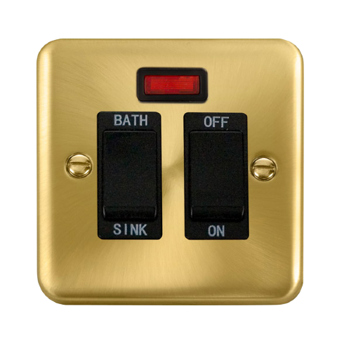 Scolmore DPSB024BK - 20A DP Sink/Bath Switch With Neon - Black Deco Plus Scolmore - Sparks Warehouse