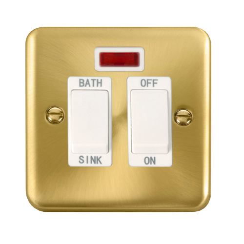 Scolmore DPSB024WH - 20A DP Sink/Bath Switch With Neon - White Deco Plus Scolmore - Sparks Warehouse