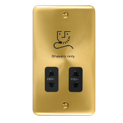 Scolmore DPSB100BK - Dual Voltage Shaver Socket Outlet - 115/230V - Black Deco Plus Scolmore - Sparks Warehouse