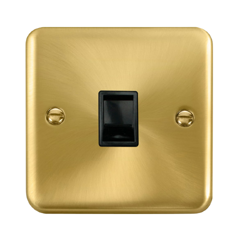 Scolmore DPSB115BK - Single RJ11 (Irish/US) Outlet - Black Deco Plus Scolmore - Sparks Warehouse