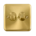 Scolmore DPSB152 - 2 Gang 2 Way 400Va Dimmer Switch - Satin Brass Deco Plus Scolmore - Sparks Warehouse