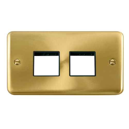 Scolmore DPSB404BK - 2 Gang Plate - 2 x 2 Apertures - Black Deco Plus Scolmore - Sparks Warehouse
