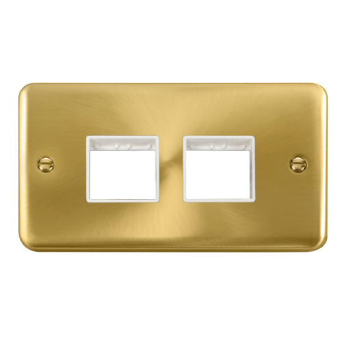 Scolmore DPSB404WH - 2 Gang Plate - 2 x 2 Apertures - White Deco Plus Scolmore - Sparks Warehouse