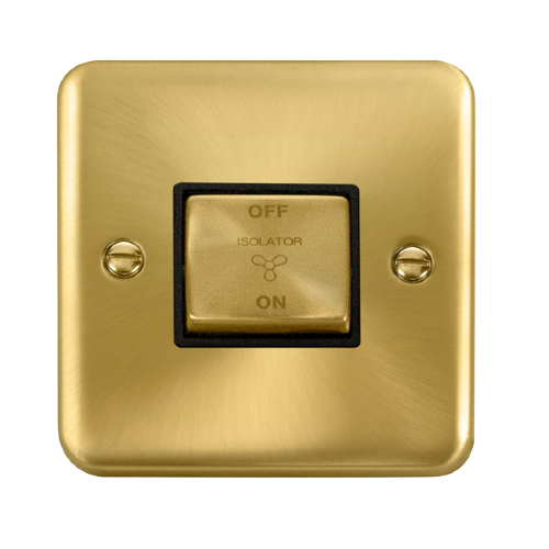 Scolmore DPSB520BK - 10AX Ingot 3 Pole Fan Isolation Plate Switch - Black Deco Plus Scolmore - Sparks Warehouse