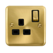 Scolmore DPSB535BK - 13A Ingot 1 Gang DP Switched Socket - Black Deco Plus Scolmore - Sparks Warehouse