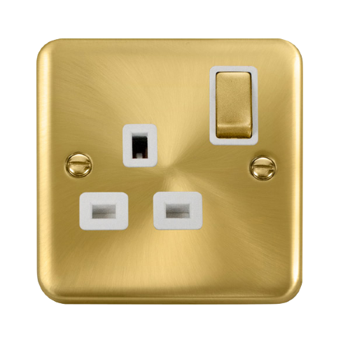 Scolmore DPSB535WH - 13A Ingot 1 Gang DP Switched Socket - White Deco Plus Scolmore - Sparks Warehouse
