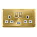 Scolmore DPSB570WH - 13A Ingot 2 Gang Switched Socket With 2.1A USB Outlet (Twin Earth) - White Deco Plus Scolmore - Sparks Warehouse
