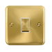 Scolmore DPSBWH-SMART1 - 1G Plate 1 Aperture Supplied With 1 x 10AX 2 Way Ingot Retractive Switch Module - Satin Brass - White Deco Plus Scolmore - Sparks Warehouse
