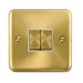 Scolmore DPSBWH-SMART2 - 1G Plate 2 Apertures Supplied With 2 x 10AX 2 Way Ingot Retractive Switch Modules - Satin Brass - White Deco Plus Scolmore - Sparks Warehouse