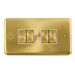 Scolmore DPSBWH-SMART4 - 2G Plate 2 x 2 Apertures Supplied With 4 x 10AX 2 Way Ingot Retractive Switch Modules - Satin Brass - White Deco Plus Scolmore - Sparks Warehouse