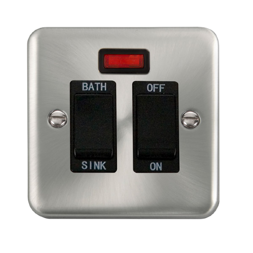 Scolmore DPSC024BK - 20A DP Sink/Bath Switch With Neon - Black Deco Plus Scolmore - Sparks Warehouse