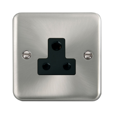 Scolmore DPSC038BK - 5A Round Pin Socket - Black Deco Plus Scolmore - Sparks Warehouse