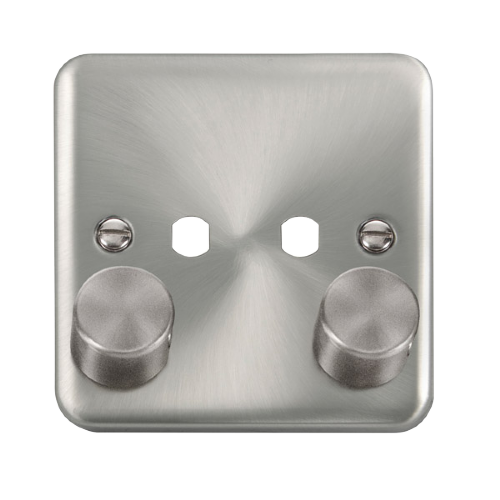 Scolmore DPSC152PL - 1 Gang Dimmer Plate + Knobs - 2 Apertures Deco Plus Scolmore - Sparks Warehouse