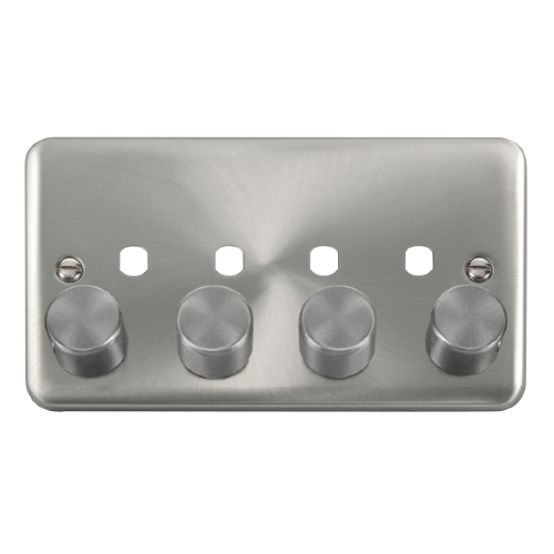Scolmore DPSC154PL - 2 Gang Dimmer Plate + Knobs - 4 Apertures Deco Plus Scolmore - Sparks Warehouse