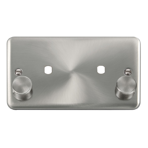 Scolmore DPSC186 - 2 Gang Dimmer Plate + Knobs (1630W Max) - 2 Apertures Deco Plus Scolmore - Sparks Warehouse