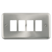 Scolmore DPSC20404 - 4 Gang GridPro® Frontplate - Satin Chrome GridPro Scolmore - Sparks Warehouse