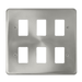 Scolmore DPSC20506 - 6 Gang GridPro® Frontplate - Satin Chrome GridPro Scolmore - Sparks Warehouse