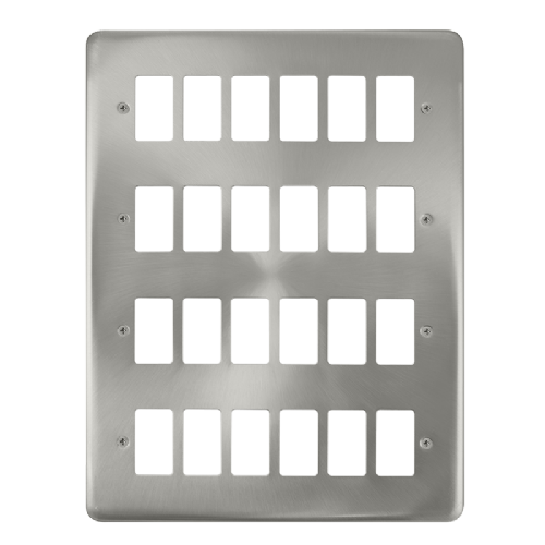 Scolmore DPSC20524 - 24 Gang GridPro® Frontplate - Satin Chrome GridPro Scolmore - Sparks Warehouse