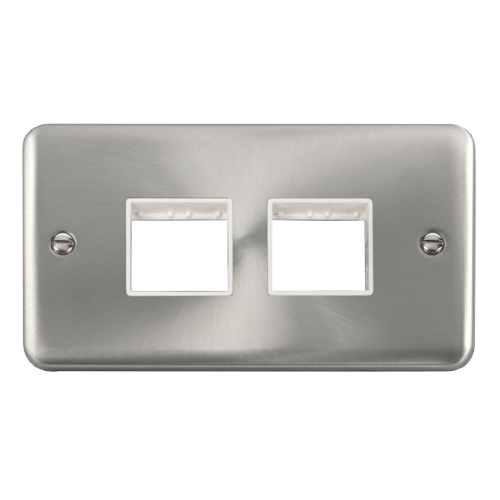 Scolmore DPSC404WH - 2 Gang Plate - 2 x 2 Apertures - White Deco Plus Scolmore - Sparks Warehouse