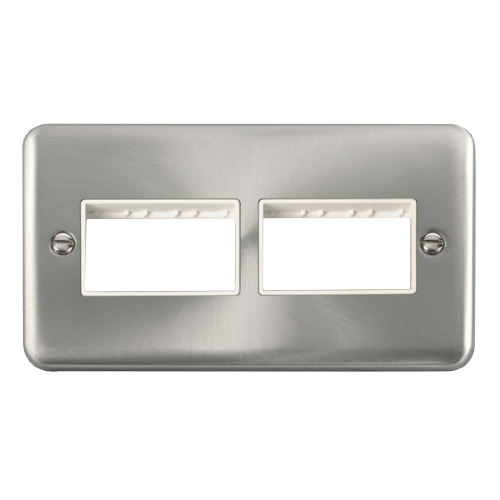 Scolmore DPSC406WH - 2 Gang Plate - 2 x 3 Apertures - White Deco Plus Scolmore - Sparks Warehouse