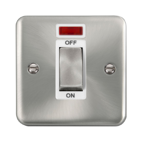 Scolmore DPSC501WH - 45A Ingot 1 Gang DP Switch With Neon - White Deco Plus Scolmore - Sparks Warehouse