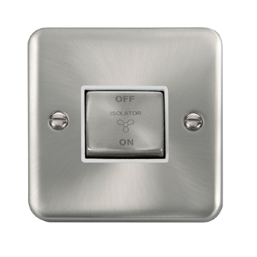 Scolmore DPSC520WH - 10AX Ingot 3 Pole Fan Isolation Plate Switch - White Deco Plus Scolmore - Sparks Warehouse