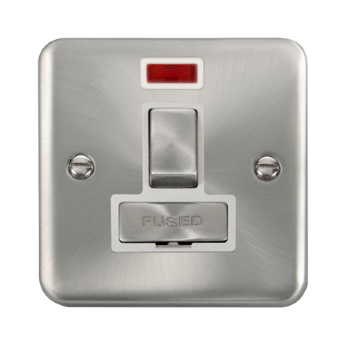 Scolmore DPSC752WH - 13A Ingot DP Switched Fused Connection Unit With Neon - White Deco Plus Scolmore - Sparks Warehouse