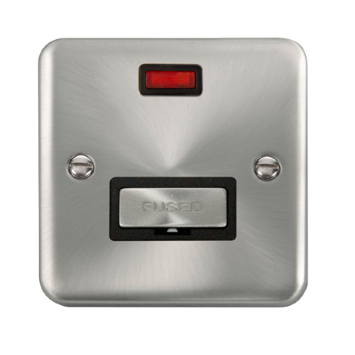 Scolmore DPSC753BK - 13A Ingot Fused Connection Unit With Neon - Black Deco Plus Scolmore - Sparks Warehouse