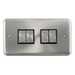 Scolmore DPSCBK-SMART4 - 2G Plate 2 x 2 Apertures Supplied With 4 x 10AX 2 Way Ingot Retractive Switch Modules - Satin Chrome - Black Deco Plus Scolmore - Sparks Warehouse