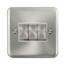 Scolmore DPSCWH-SMART3 - 1G Plate 3 Apertures Supplied With 3 x 10AX 2 Way Ingot Retractive Switch Modules - Satin Chrome - White Deco Plus Scolmore - Sparks Warehouse