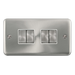 Scolmore DPSCWH-SMART4 - 2G Plate 2 x 2 Apertures Supplied With 4 x 10AX 2 Way Ingot Retractive Switch Modules - Satin Chrome - White Deco Plus Scolmore - Sparks Warehouse